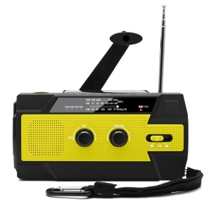 Radio multifonctionnelle d'extérieur Radio solaire à manivelle SOS alarme LED lumière Sortie USB pour charge batterie