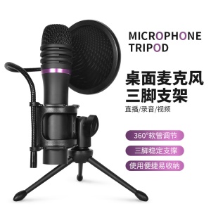 Microphone trépied rétractable portable antichoc