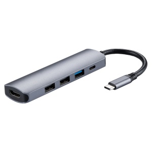 ULT-unite Type-C concentrateur USB 5 en 1 en alliage d'aluminium