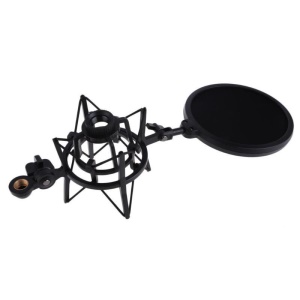 JPMIC support de microphone anticrash en plastique avec anti-pop filtre