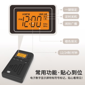 Wodeke Radio portable avec réveil Affichage numérique
