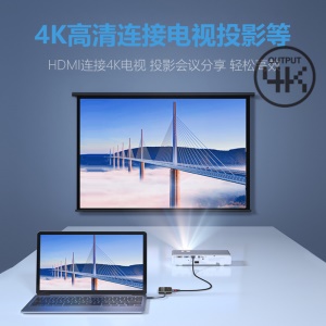 Type C Hub 4K HD verre alliage d'aluminium 3 port USB/ 1 port RJ45/ HDMI/  type C