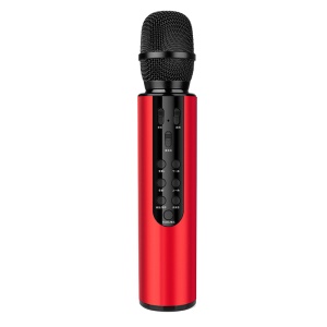 Microphone Karaoké Bluetooth haut parleur intégré en alliage d'aluminium Réduction intelligente du bruit