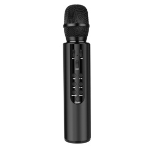 Microphone Karaoké Bluetooth haut parleur intégré en alliage d'aluminium Réduction intelligente du bruit