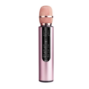 Microphone Karaoké Bluetooth haut parleur intégré en alliage d'aluminium Réduction intelligente du bruit