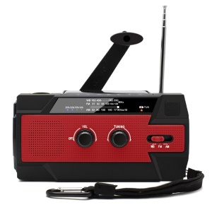 Radio multifonctionnelle d'extérieur Radio solaire à manivelle SOS alarme LED lumière Sortie USB pour charge batterie