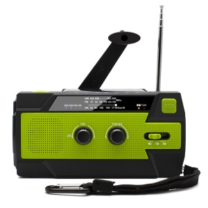 Radio multifonctionnelle d'extérieur Radio solaire à manivelle SOS alarme LED lumière Sortie USB pour charge batterie