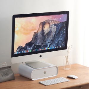 Support moniteur PC à casier de rangement en ABS