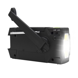Radio multifonctionnelle d'extérieur Radio solaire à manivelle SOS alarme LED lumière Sortie USB pour charge batterie