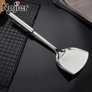 Spatule de cuisine en acier inoxydable poli