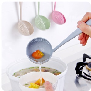 cuillère de cuisine passoire  à double usage en plastique incurvée