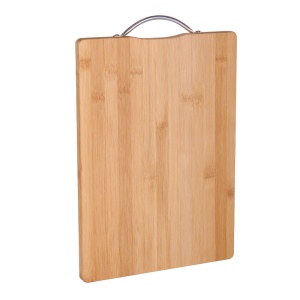 Planche à découper écologique et non toxique en bois de bambou et manche en acier