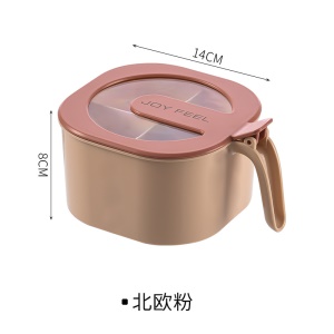 Boîte de vinaigrette en plastique avec  quatre compartiments et avec couvercle