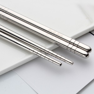 Baguettes chinoises en acier inoxydable 18,5 cm/22,5 cm