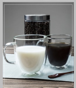 Tasse double couche en verre borosilicaté résistante aux hautes températures