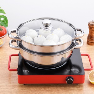 Casserole double de cuisson à vapeur en acier inoxydable