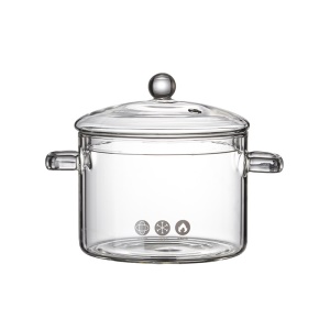 Casserole à soupe en verre resistant aux hautes températures