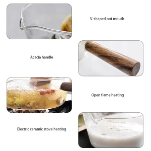 Mini casserole en verre transparent résistante aux hautes températures