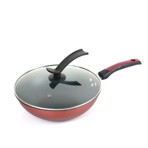 Set de 3 pièces ustensiles de cuisine ensemble de trois pièces (Wok + Casserole + poêle à frire) couvercle en verre