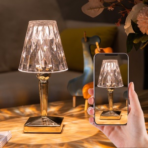 Watsen Lampe de table plaquée tactile tricolore changeante de lumière USB rechargeable