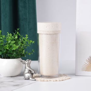 Gobelet double en plastique de 400 ml avec couvercle