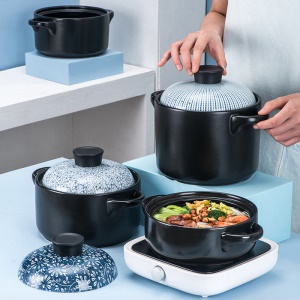 Casserole en céramique de style japonais supportant les hautes températures de cuisson