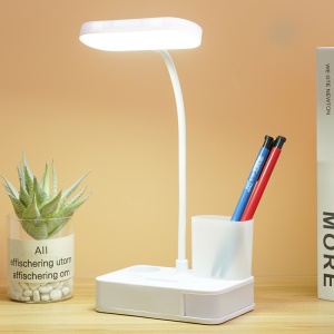Lampe de table de protection des yeux Luminosité à trois niveaux à régler avec support de téléphone portable et Porte-stylo