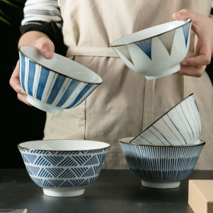 Set de 5 pièces de bol en céramique de 5 pouces de style japonais