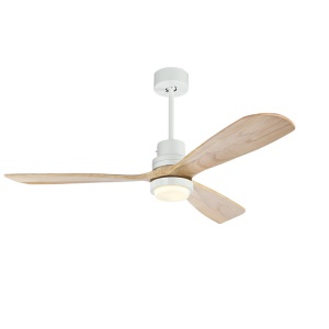 Ventilateur de plafond avec lumière 42 pouces télécommandée pales en bois