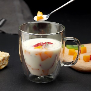 Tasse double couche en verre borosilicaté résistante aux hautes températures