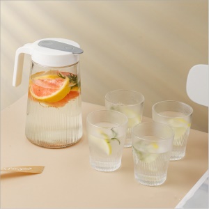 Ensemble de bouilloire en verre (1 * bouilloire 1400ml + 4 * gobelets 300ml)