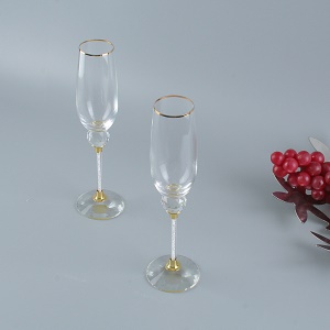 Verre à champagne avec pied haut  en cristal de 205mL