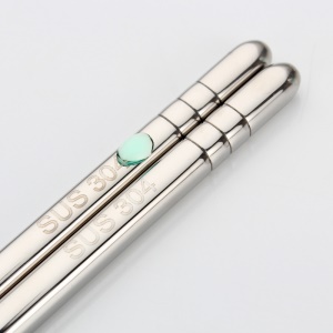 Baguettes chinoises en acier inoxydable 18,5 cm/22,5 cm