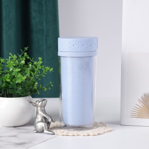 Gobelet double en plastique de 400 ml avec couvercle