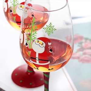 Verre à vin en verre cristal spécial Noël