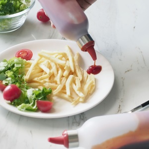 Bouteille de vinaigrette ou Ketchup en plastique TPR  450ml