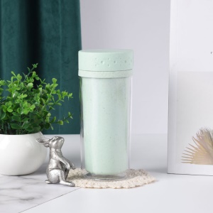 Gobelet double en plastique de 400 ml avec couvercle