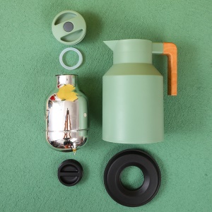 Bouilloire isolante avec poignée en bois 1000ml doublure en verre