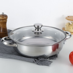 Casserole pour cuisson à la vapeur en acier inoxydable 28cm multi-usages