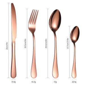 Ensemble de 24 pièces de couverts en acier inoxydable (6 * couteau de table/cuillère à manger/fourchette à manger/cuillère à thé)
