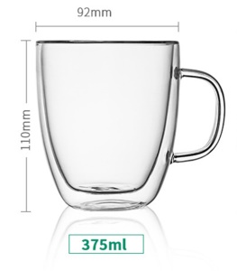 Tasse double couche en verre borosilicaté résistante aux hautes températures