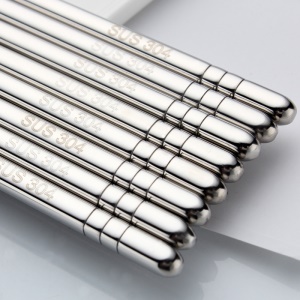Baguettes chinoises en acier inoxydable 18,5 cm/22,5 cm