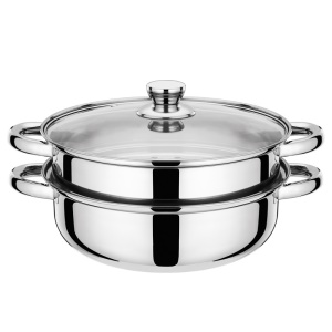 Casserole double de cuisson à vapeur en acier inoxydable