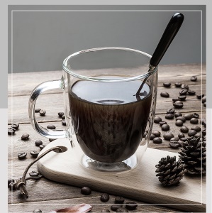 Tasse double couche en verre borosilicaté résistante aux hautes températures
