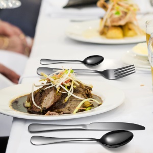 Ensemble de 24 pièces de couverts en acier inoxydable (6 * couteau de table/cuillère à manger/fourchette à manger/cuillère à thé)