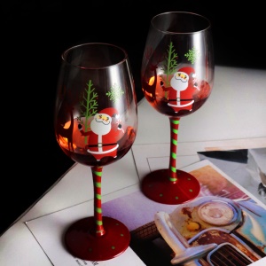 Verre à vin en verre cristal spécial Noël