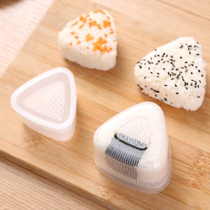 Moule à sushi triangle lot de 2 pièces blanc et transparent