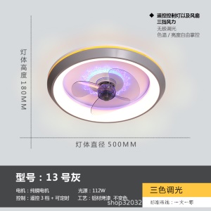 Lampe de ventilateur Télécommande Trois vitesses de vent  112W