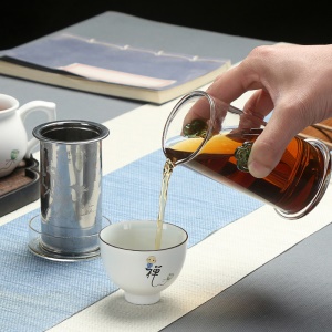 Tasse à thé  en verre et acier inoxydable résistant aux hautes températures