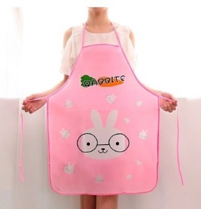 Tablier dessin animé sans manches en PVC imperméable et résistant à l'huile